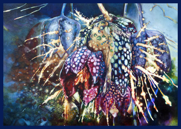 Fritillary Firework 102x82cm - navy blue battening
