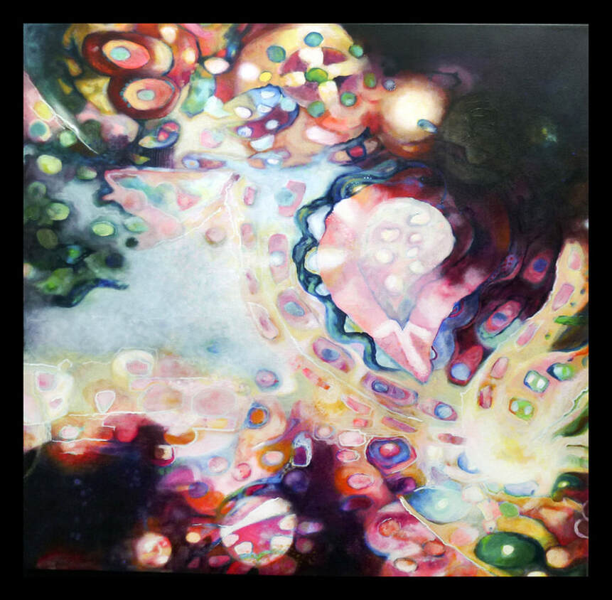 Giggling in the Dark 83.5x83.5cm - black battening